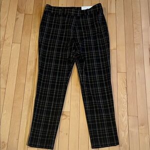 NWT Ann Taylor Size 6 Ankle Dark Plaid Dress Pants
